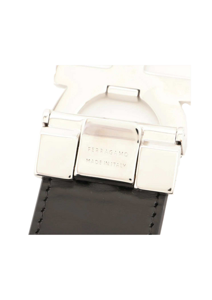 FERRAGAMO Double Gancini Belt Scratched Lint