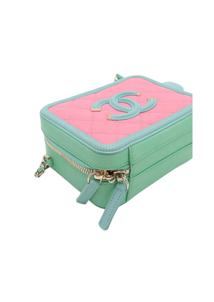 CHANEL Quilted Caviar Filigree Vanity Case Bag