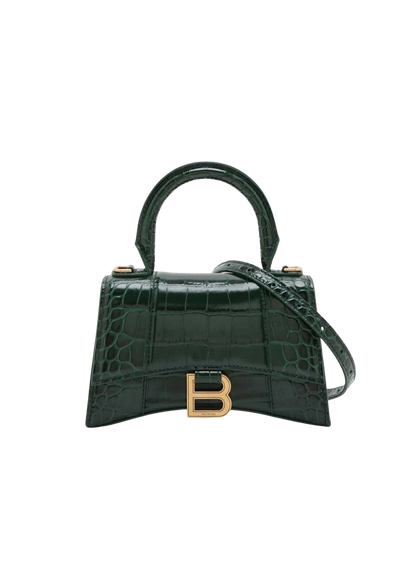 BALENCIAGA Hourglass XS Mock Croc 2Way Handbag