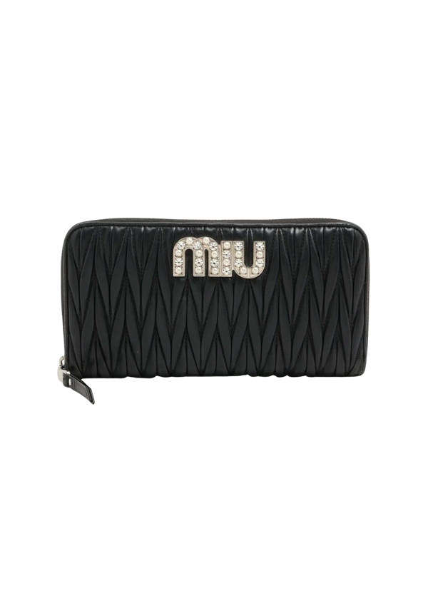 MIU MIU Matelassé Zip Round Wallet
