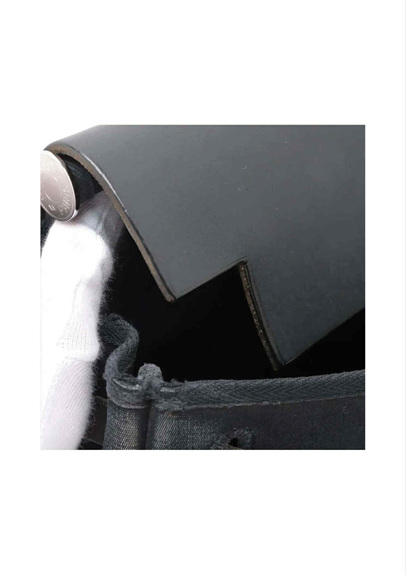 HERMÈS Herbag MM Toile Officier x Calfskin