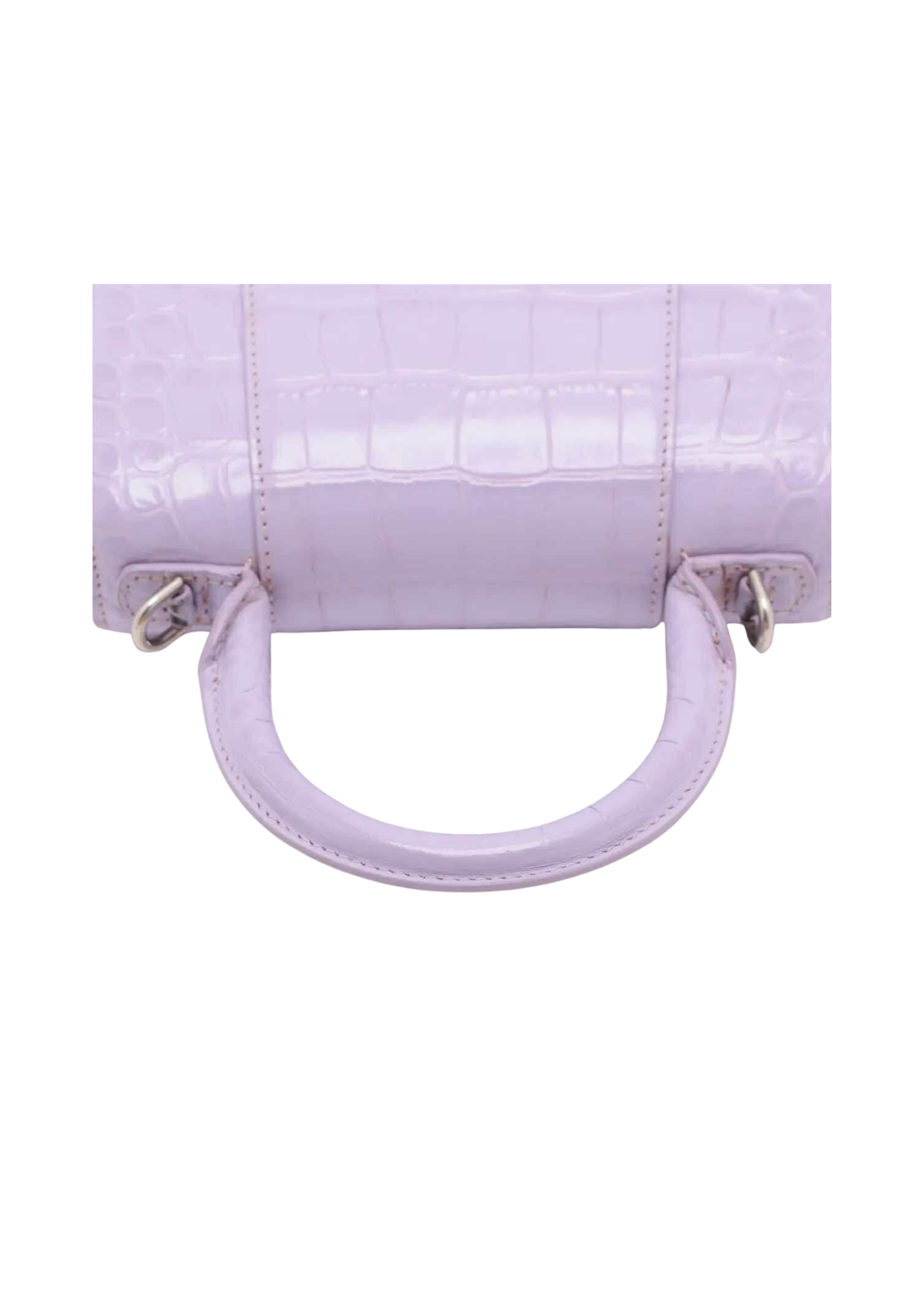 BALENCIAGA Hourglass Mock Croc 2Way XS Handbag