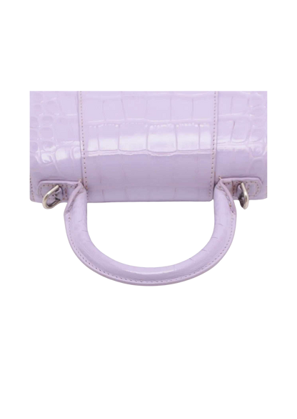 BALENCIAGA Hourglass Mock Croc 2Way XS Handbag