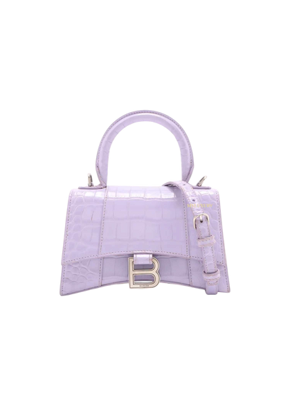 BALENCIAGA Hourglass Mock Croc 2Way XS Handbag