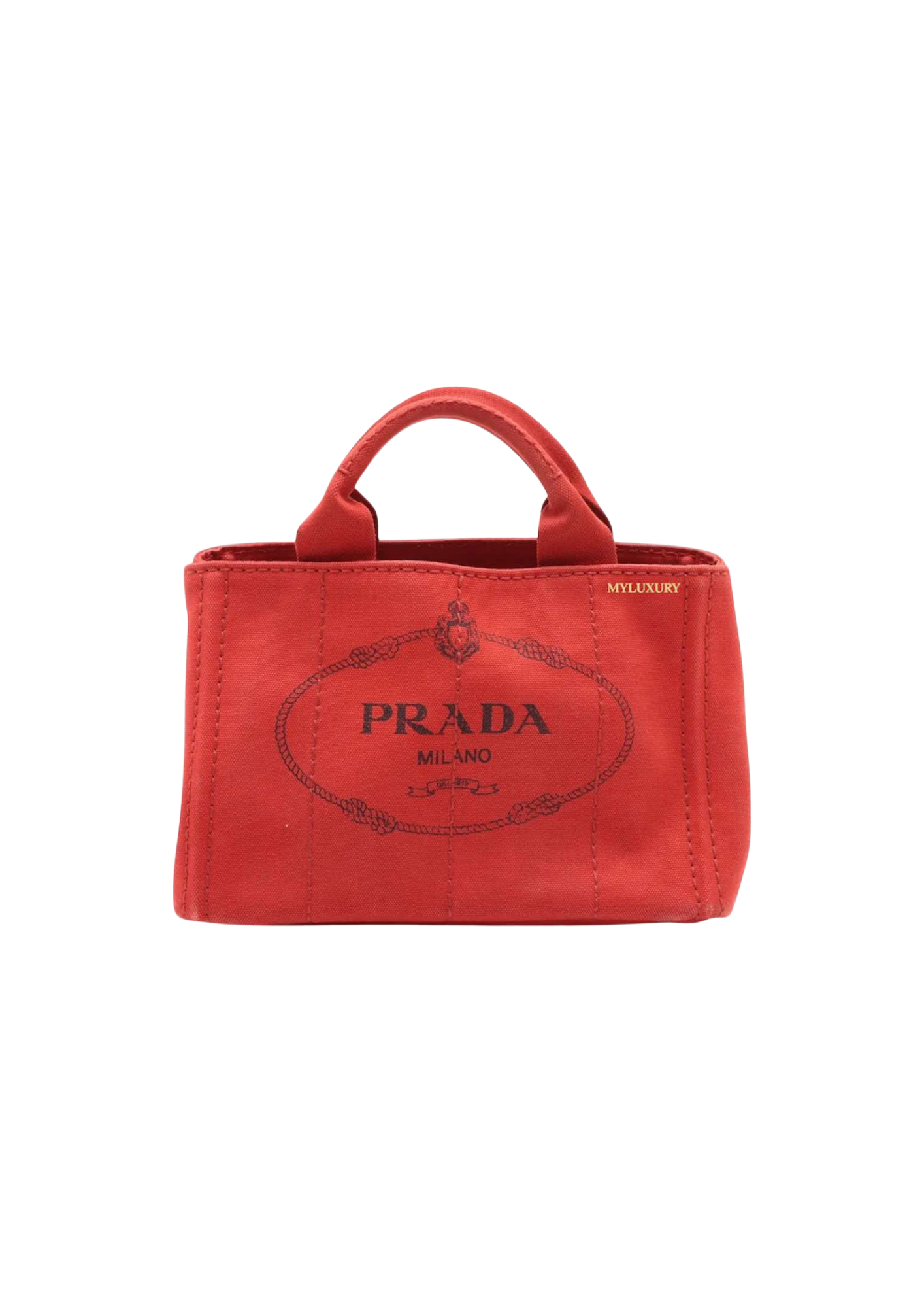PRADA Canapa Canvas Handbag