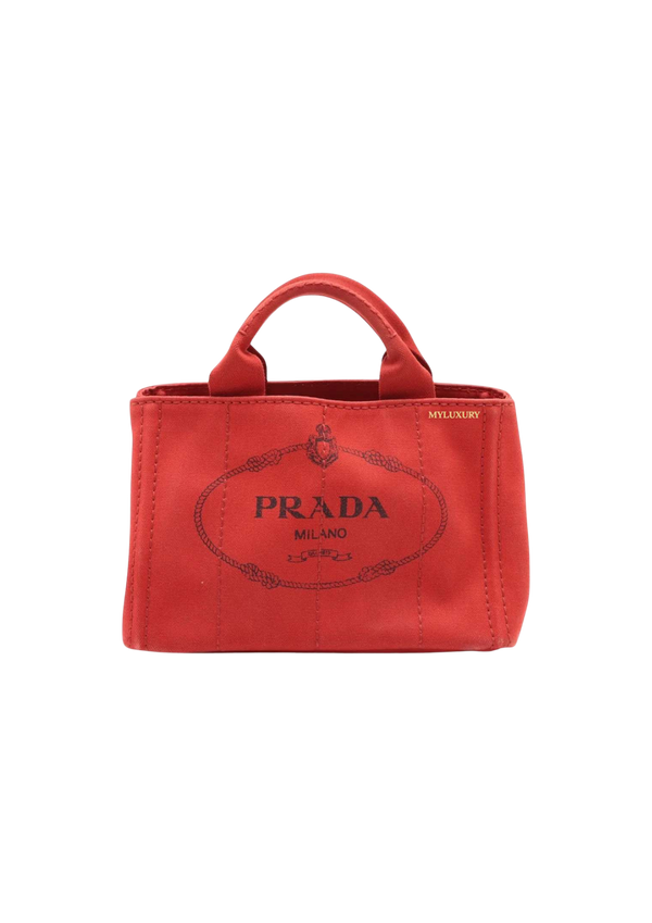 PRADA Canapa Canvas Handbag